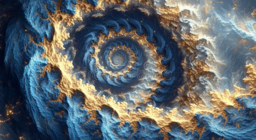 Soft fossil shaped blue and gold, exploring your soul plan reading